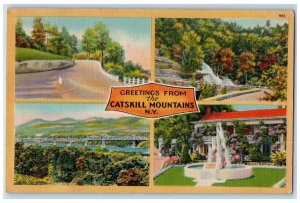 1952 Greetings From The Catskill Mountains New York NY Posted Vintage Postcard