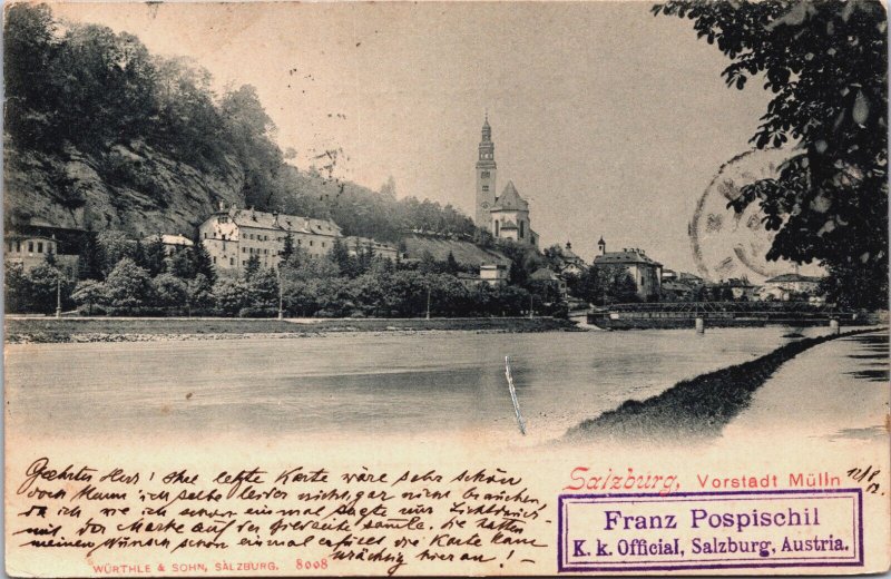 Austria Salzburg von der Humboldt Terrasse aus Vintage Postcard C137