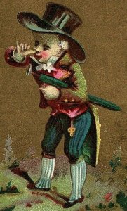  Trade Victorian Card Young Well Dressed Boy Hat  C H Davis Clothier Newark NJ