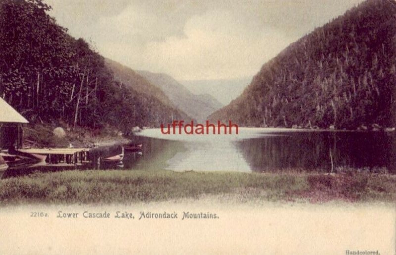 PRE-1907 LOWER CASCADE LAKE, ADIRONDACK MOUNTAINS, NY 