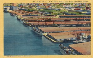 USA Aerial View of Galveston Harbor and Docks Galveston Texas 05.57