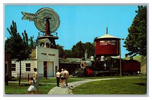 U.P. Windmill 1889 Locomotive Pioneer Village Minden Nebraska Postcard