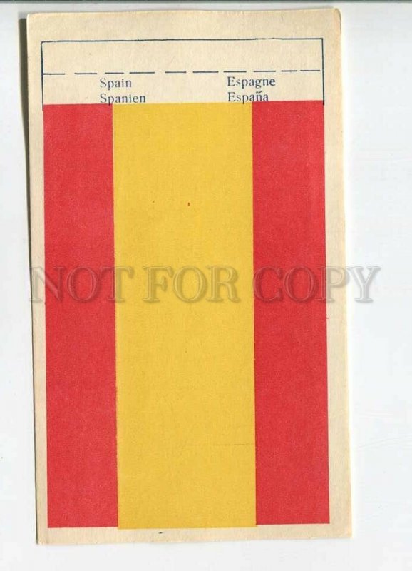 179726 SPAIN flag old paper flag card 1957 year