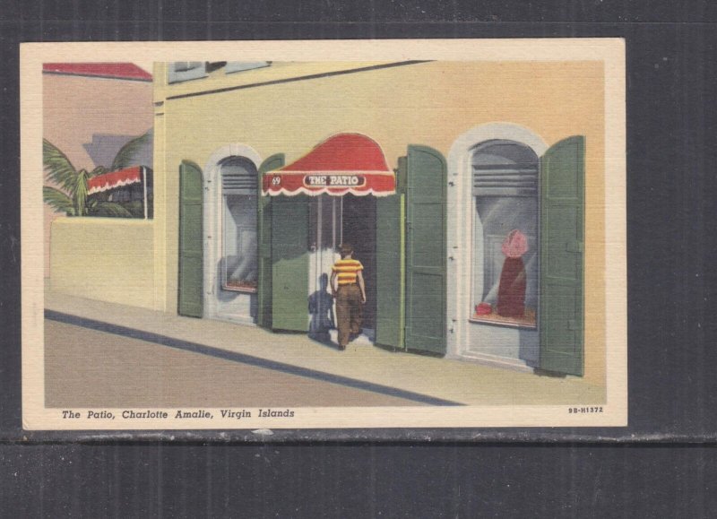 US VIRGIN ISLANDS, CHARLOTTE AMELIE, THE PATIO, c1950 ppc., unused