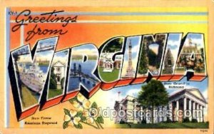 Greetings From Virginia, USA Large Letter Town Unused crease left bottom corner