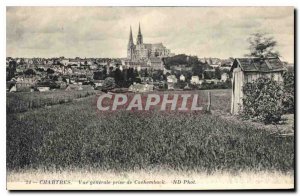 Old Postcard Chartres General view taken Cachemback