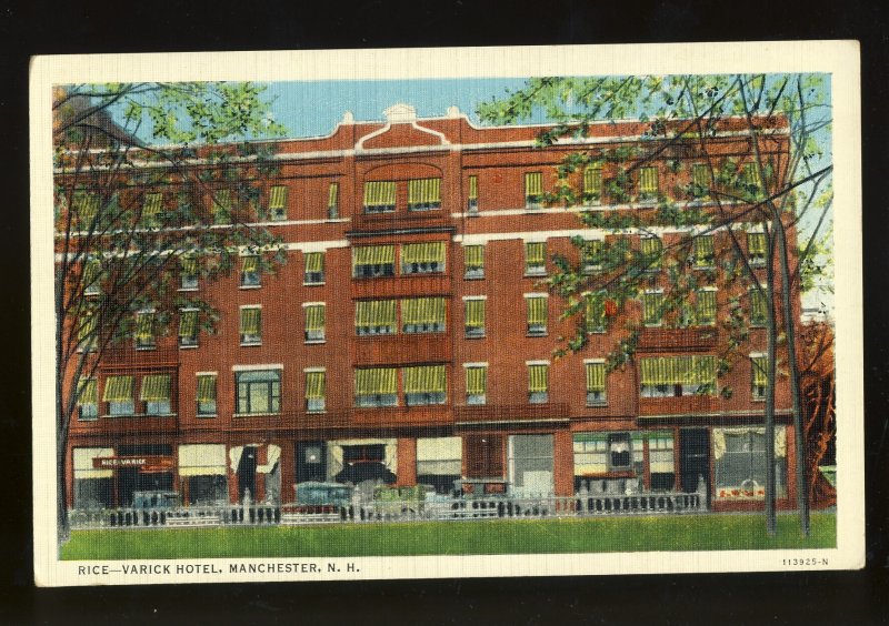 Manchester, New Hampshire/NH Postcard, Rice-Varick Hotel