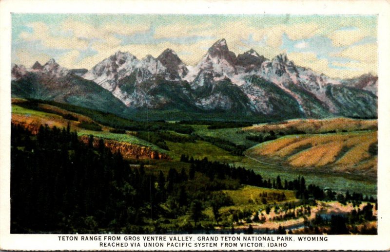 Grand Teton National Park Teton Range From Gros Venter Valley Wyoming