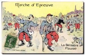 Old Postcard Fantasy Militaria Marche d & # 39epreuve The last break