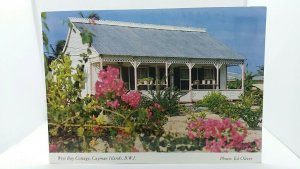 Vintage Postcard West Bay Cottage Cayman Islands BWI