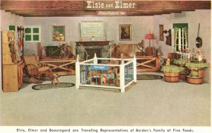 Vintage Postcard Elsie and Elmer Beauregard Borden's Family of Fine Foods