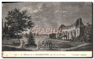 Old Postcard Chateau de Malmaison the Cote des Jardins