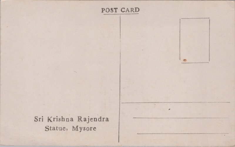 India Sri Krishna Rajendra Statue Mysore Vintage Postcard C266