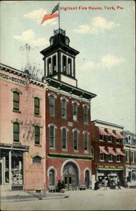 York Pennsylvania PA Fire Station 1900s-10s Postcard