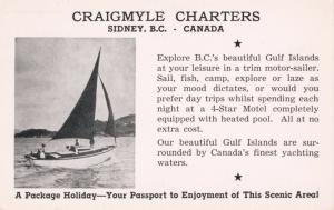 Craigmyle Charters Sidney BC Gulf Islands Boating Tourism Travel AD Postcard E6