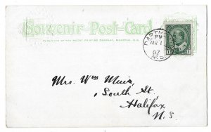 Dartmouth to Halifax, Nova Scotia, Canada 1907 Embossed PPC Dartmouth Lakes