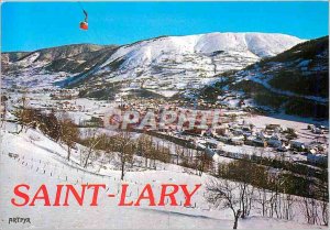 Postcard Moderne Saint Lary Pyrenees Snow Vue Generale The Telepherique and V...