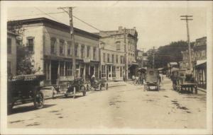 Lake Placid or Saranac Lake (I Think) Street Scene c1910 Real Photo Postcard