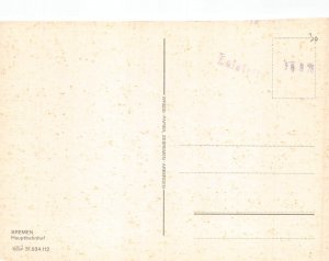 Germany Bremen Main Railway Station Flags Clock vintage postcard