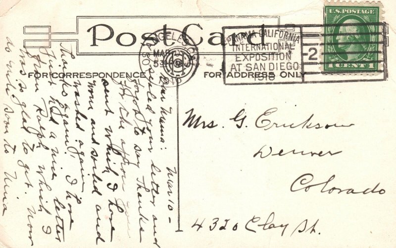 Vintage Postcard 1916 Never Mind Letter Post Card Will Be Alright Postman Comics