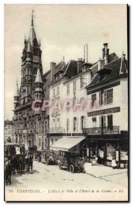 Compiegne Old Postcard L & # City 39hotel and & # 39hotel bell