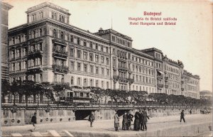 Hungary Budapest Hotel Hungaria und Bristol Vintage Postcard C064