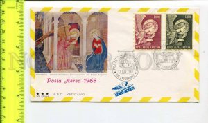 424897 Vatican 1968 year Cortona Angels First Day COVER