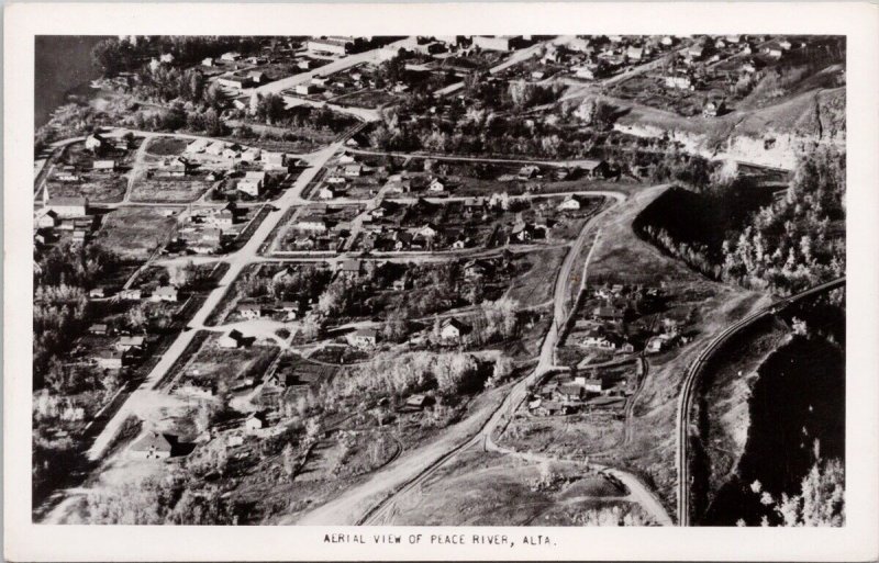 Peace River Alberta Aerial View AB Alta Unused Rumsey RPPC Postcard H45