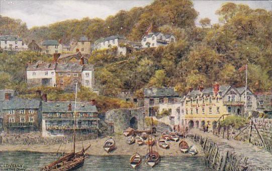 England Clovelly From The Quay Showing Red Lion Hotel