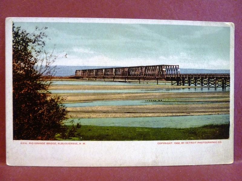 Postcard NM Albuquerque Rio Grande Bridge Pre 1908