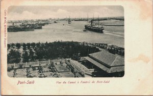 Egypt Port Said Vue du Canal a l'Entree de Port Said Vintage Postcard C104