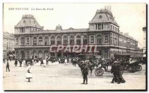 Old Postcard The Brussels North station