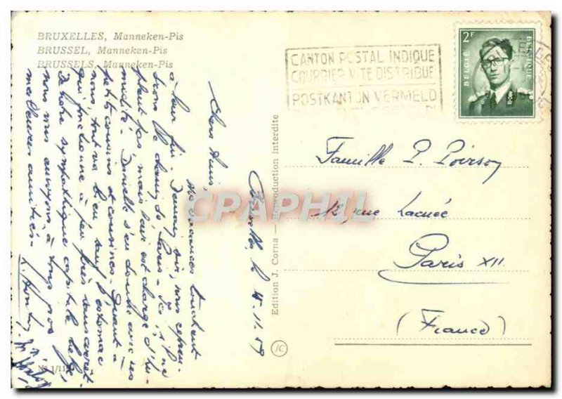 Postcard Modern Brussels Manneken Pis