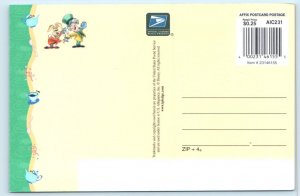 DISNEY Alice in Wonderland Mad Hatter Cheshire Cat Stamp 4x6 Postcard