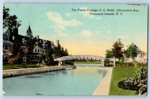 c1912 Thousand Islands New York Postcard Farm Cottages G.C. Boldt Alexandria Bay
