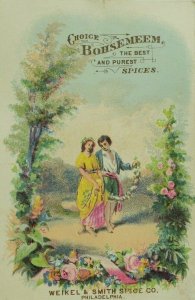 1880's Weikel & Smith Spice Co. Lovely Garden Victorian Trade Card P113