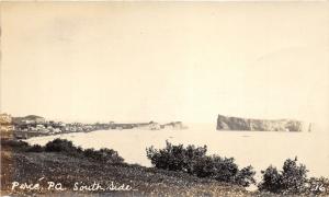 Perce Quebec~South Side Showing Town Along Gulf~1930s RPPC Real Photo Postcard