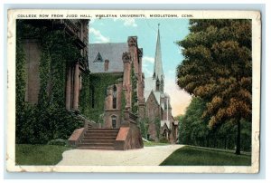 1929 College Row From Judd Hall Wesleyan University Middletown CT Postcard 