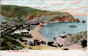 US    PC3187  VIEW OF AVALON, CATALINA ISLAND, CA