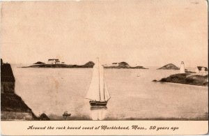 Around The Rock Bound Coast of Marblehead MA Vintage Postcard E63