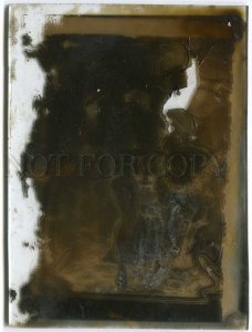 260556 RUSSIA Spring couple making love Negative glass plate