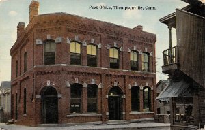 Post Office Thompsonville Connecticut 1910c postcard