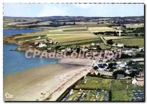 Old Postcard ST-NIC Pentrez Plage Finistere Aerial view of the beach