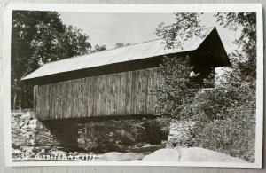 Vintage Postcard 1939 Covered Bridge Webster New Hampshire