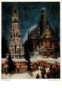 Wiechmann-Verlag, Starnberg, Munich, Germany, Christmas market, Nure Postcard