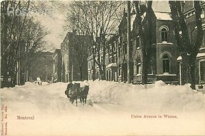Canada, Quebec, Montreal, Union Avenue, Horse and Sleigh, Montreal Import Co.