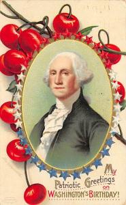 Washington's Birthday, Ellen H Clapsaddle Patriotic 1913 light postal marking...