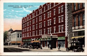 Postcard Barnes Hotel and Office Building in Logansport, Indiana