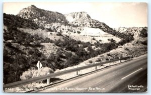 RPPC SANTA FE - LOS ALAMOS HIGHWAY, New Mexico NM ~ SWITCHBACKS 1950 Postcard