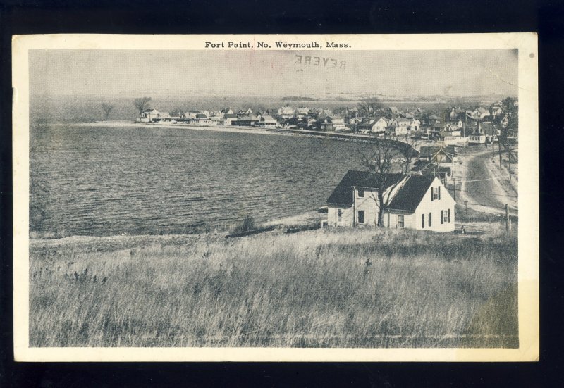 North Weymouth, Massachusetts/MA Postcard, Fort Point, 1951!